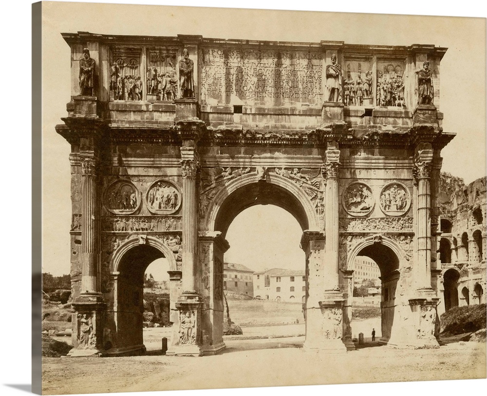 Vintage photograph of the Arch of Constantine in Rome.