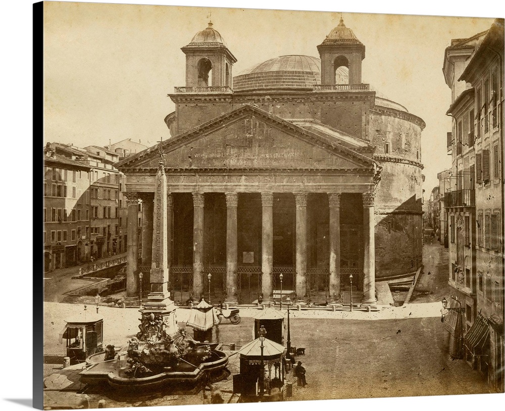Vintage photograph of the Pantheon in Rome.
