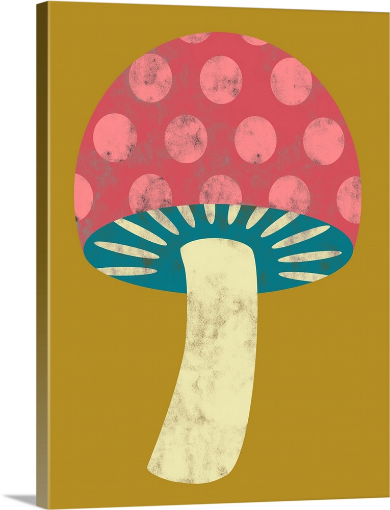 Fun and contemporary painting of a mushroom.