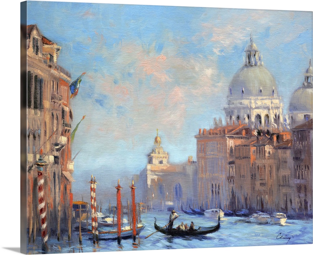 Contemporary painting of Venice in morning mist.
