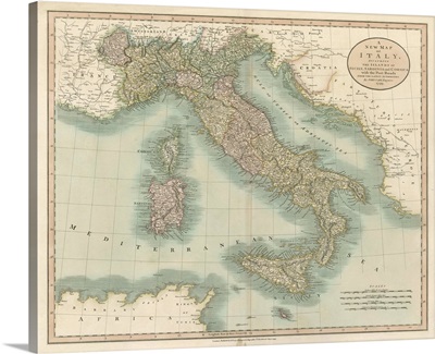Vintage Map of Italy