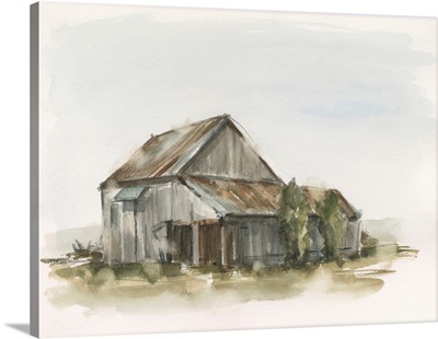 Watercolor Barn Study II