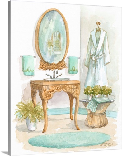 Watercolor Bath in Spa I | Great Big Canvas