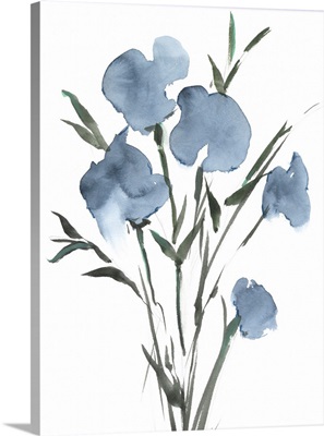 Watercolor Blue Bouquet II