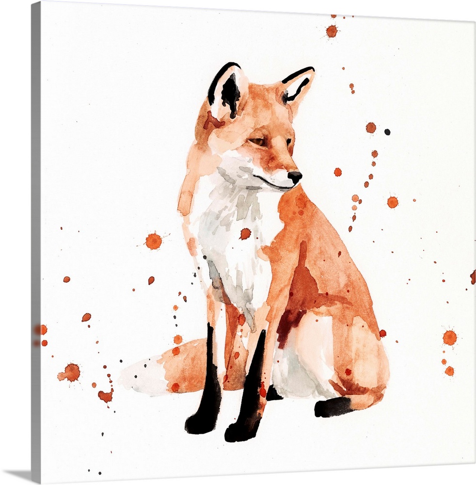 Canvas,Print of a watercolour Painting,Wildlife watercolour art, Bee Details about   Fox 