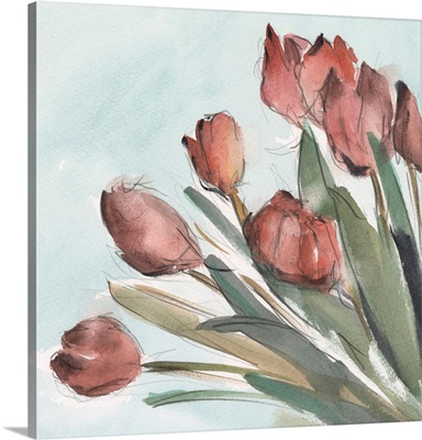Watercolor Tulip Garden II