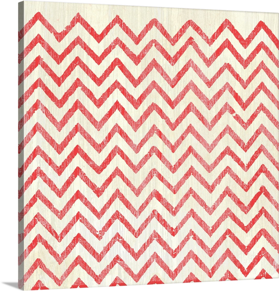 Square decorative artwork of a repetitive pattern of a chevron design with a light streak overlay.