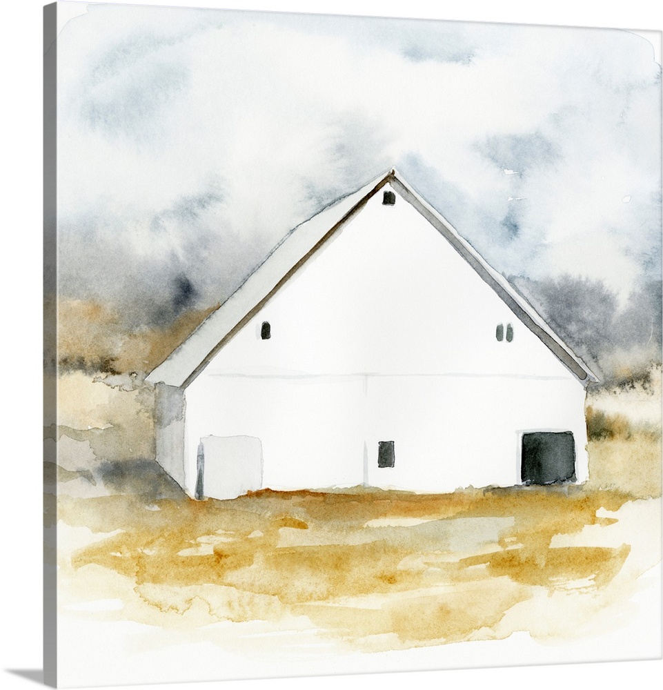 White Barn Watercolor IV