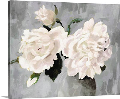 White Blooms In Gray Vase I