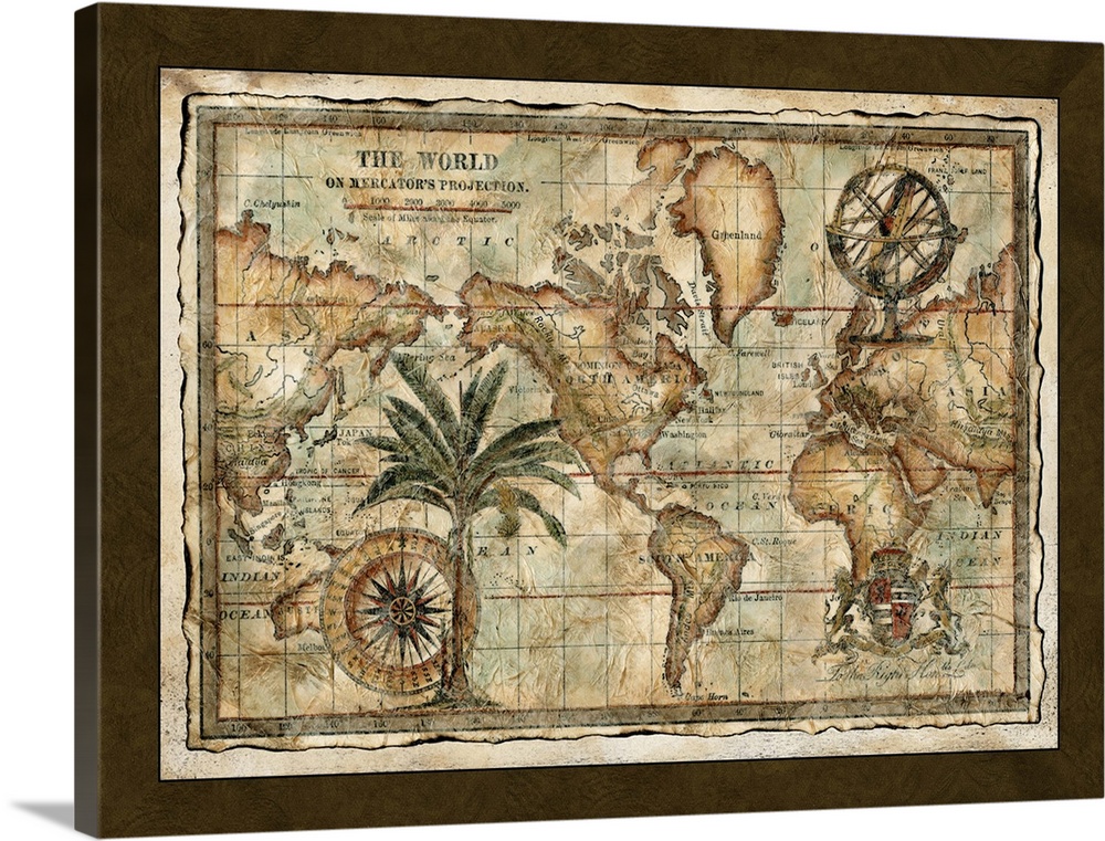 World Map with Globe