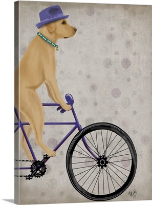 Yellow Labrador on Bicycle
