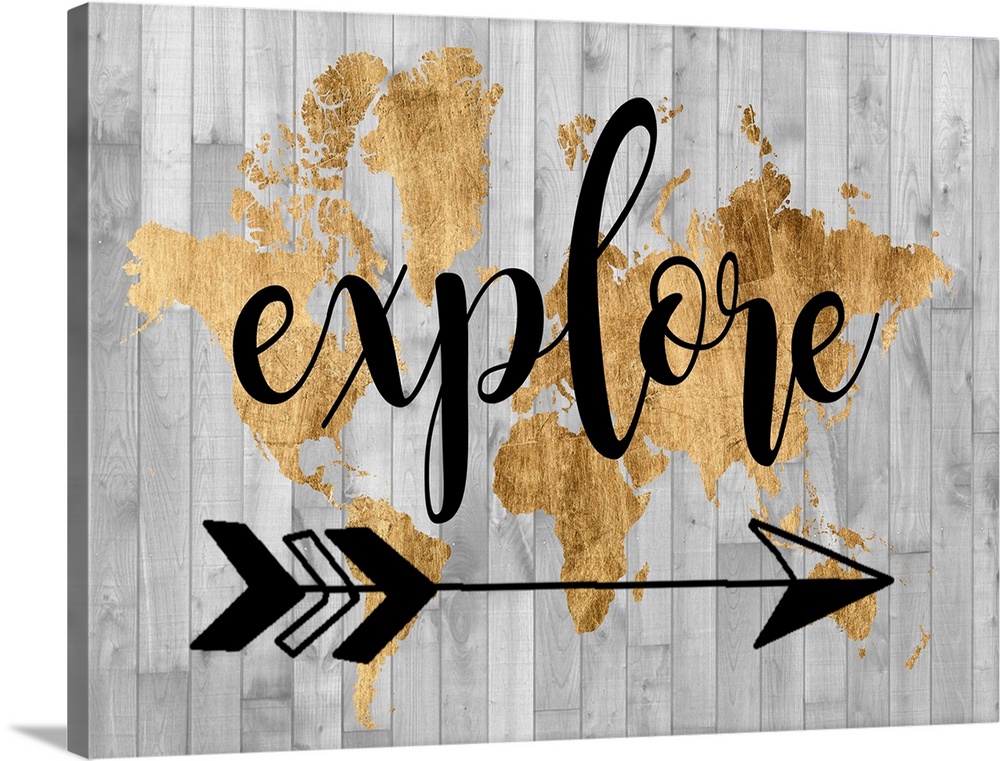 Motivational sentiment art against a rustic world map and wood pattern background.
