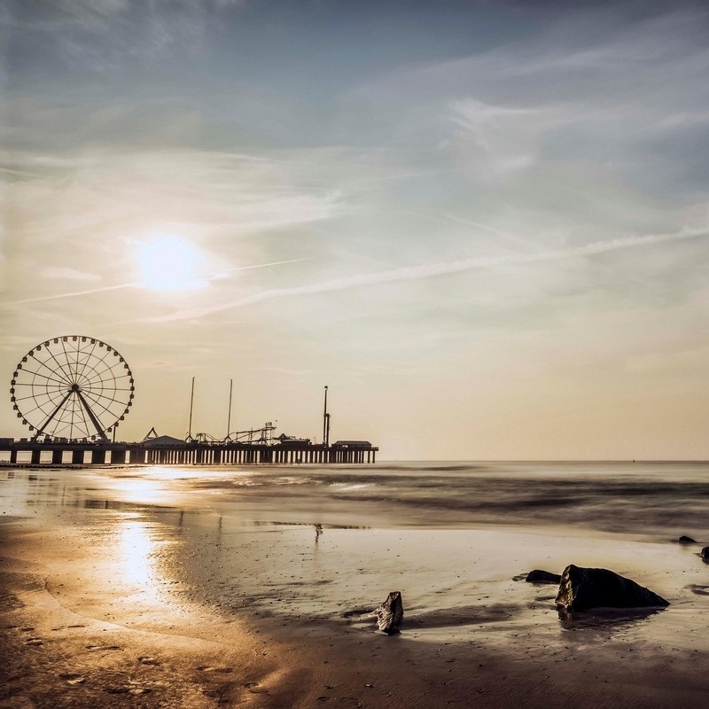 Sunrise photography,Wildwood Beach sunrise print,New Jersey shore,ocean  photography,beach home decor,seaside resort wall decor,sunrise art