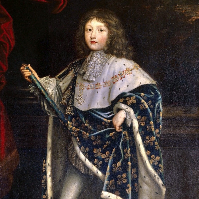 French King Louis XIV in Royal Robes at Age 10 in 1657 | Large Canvas Art Print | Great Big Canvas