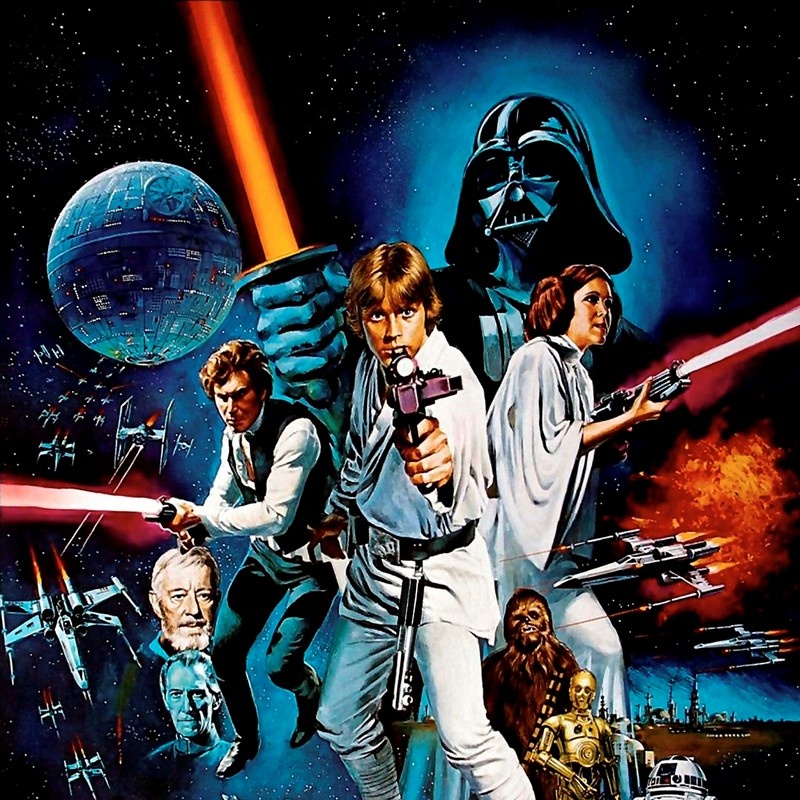Star Wars New Hope Poster Movie Greats SINGLE CANVAS WALL ART Picture Print 