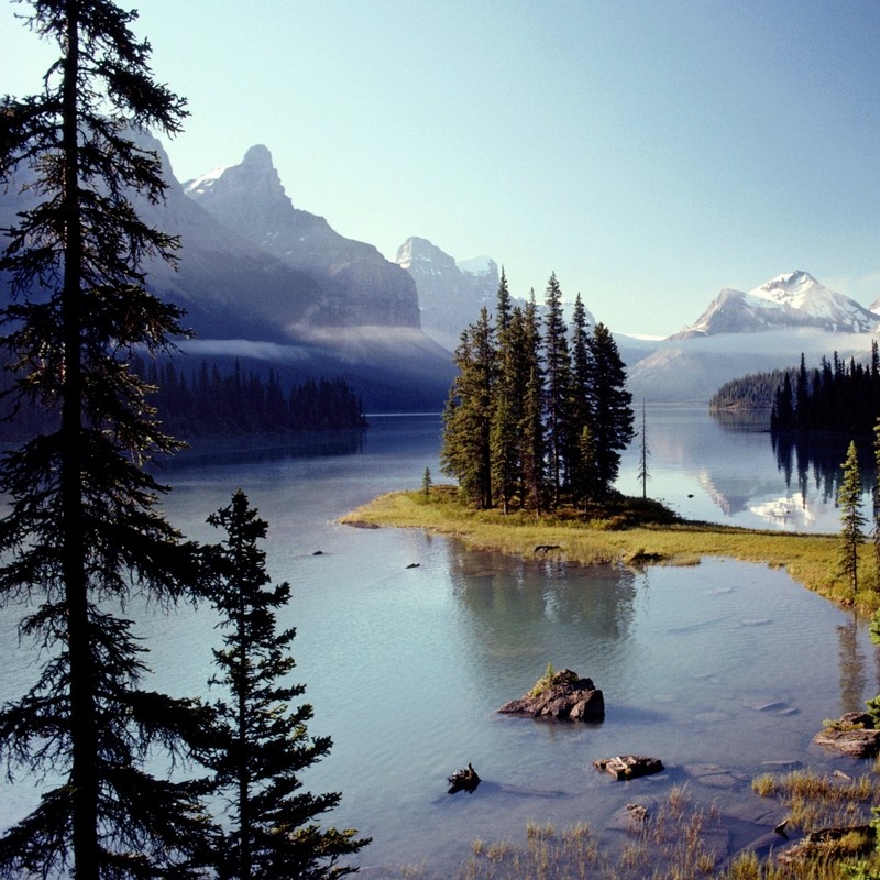 Scenic view of a lake in Jasper National Park in Canada Wall Art ...