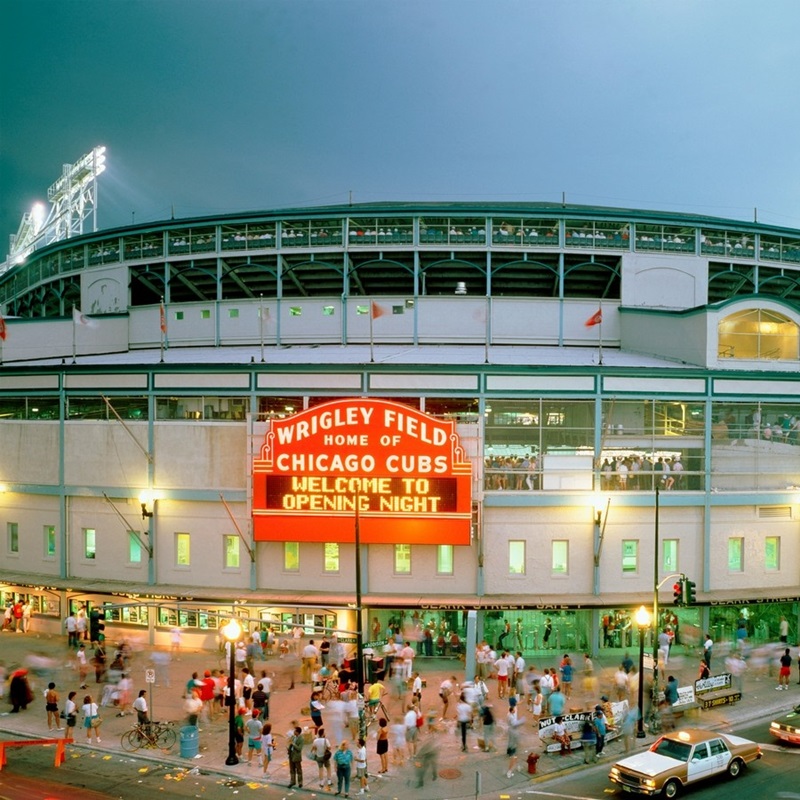 Chicago Cubs at Wrigley Field Vintage Exterior Print