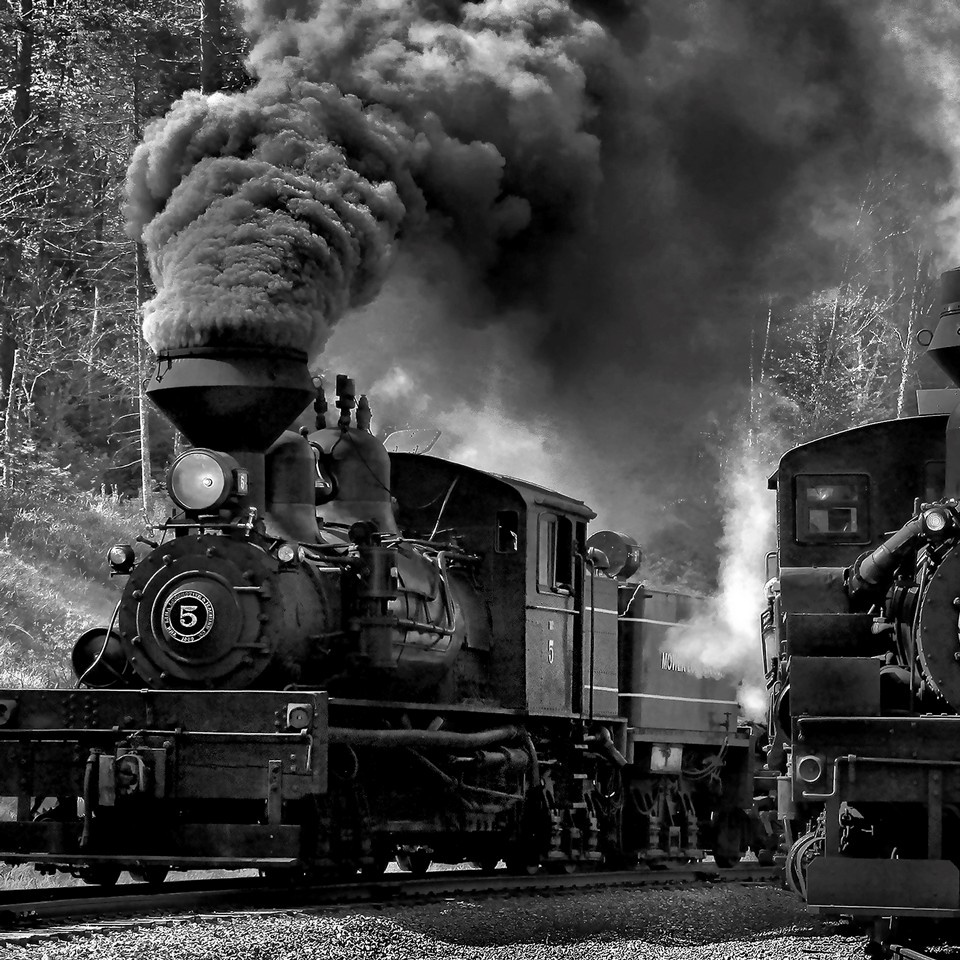 Steam Train in Black and White Wall Art, Canvas Prints, Framed Prints ...