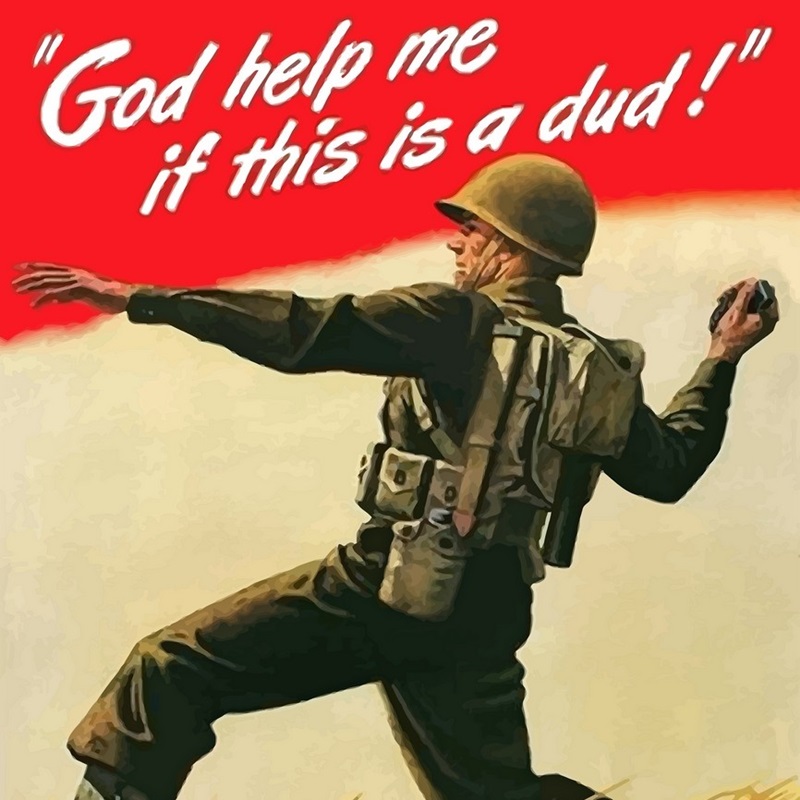 Vintage World War II Poster of Uncle Sam Shaking Hands with a