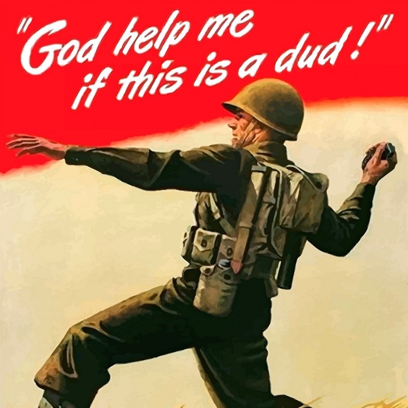 Vintage World War II Poster of Uncle Sam Shaking Hands with a