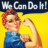 Rosie The Riveter vintage war poster from World War II image thumbnail