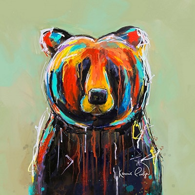 Abstract bear wall art