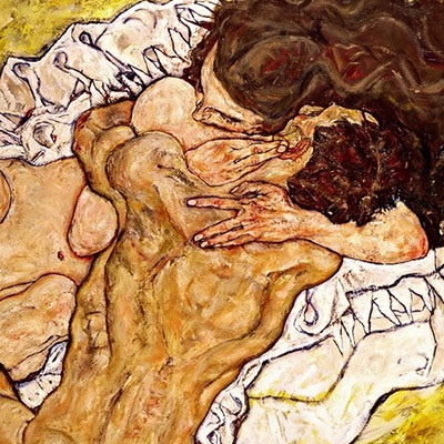 painting of a couple embraced