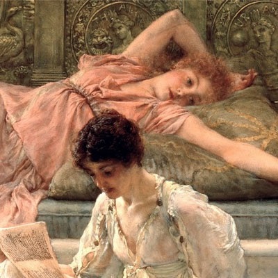 classic painting of two women reclined