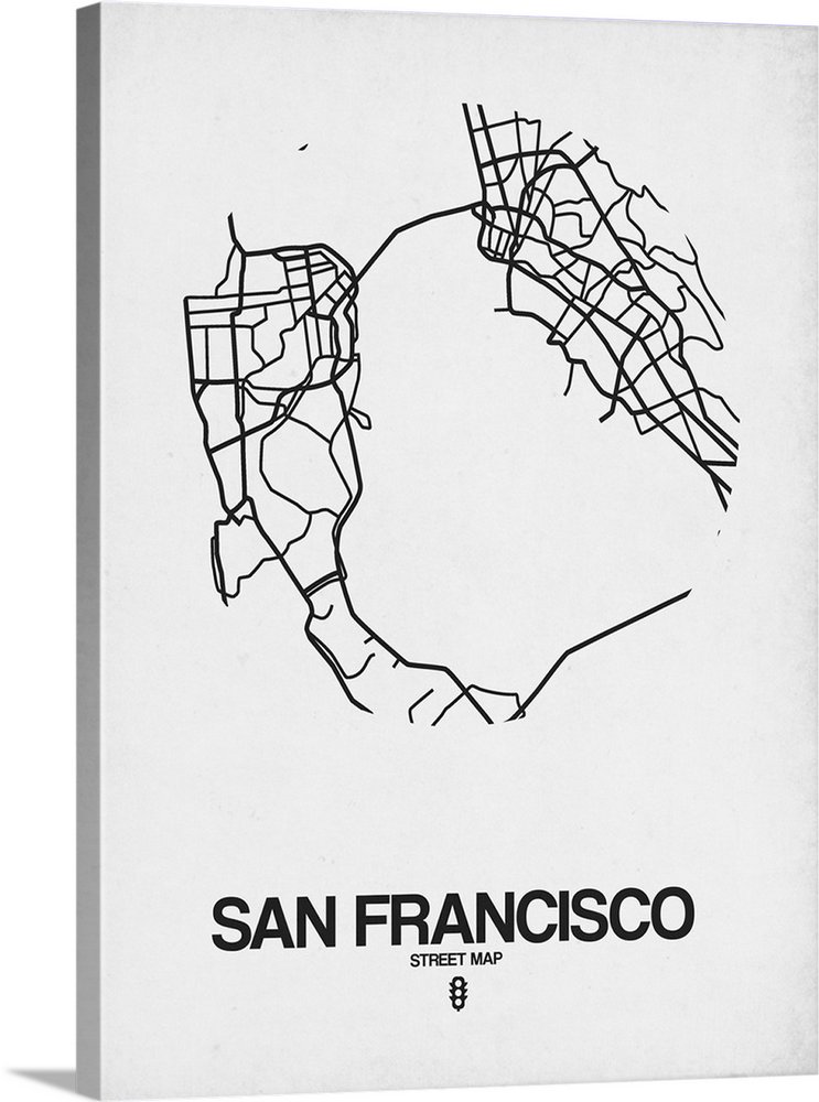 San Francisco Street Map White Wall Art
by Naxart Studio